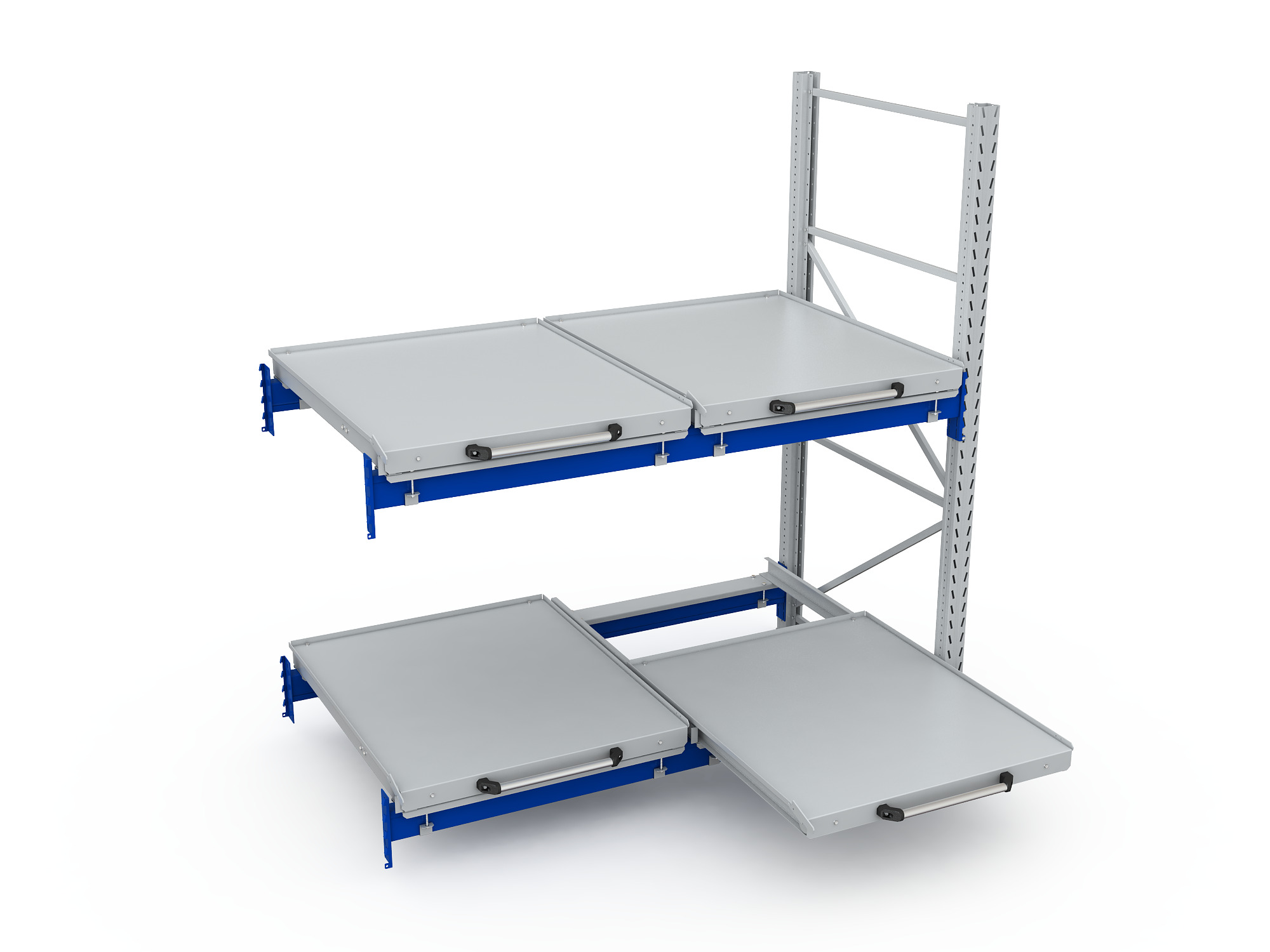 Стеллаж с выкатными платформами S-HEAVY 500 (2 яруса хранения)