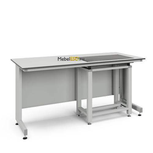 77.0046.10.08П Стол весовой с приставкой ЭКРОС 1500х800х750 мм, весовой стол справа, раб. поверхность - LABGRADE