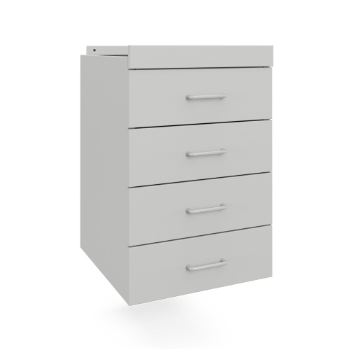 77.0655.00.10.01 Тумба подвесная 4 ящика 400х540х610 мм, средняя, серый металл - СТАЛЬ