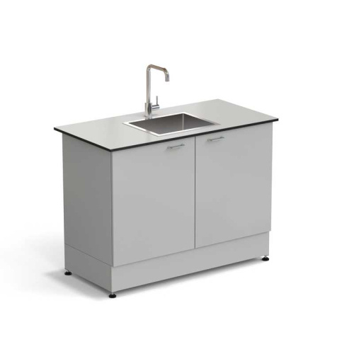 77.0072.10.08 Стол-мойка ЭКРОС 1200х600х900 мм, чаша нержавеющая сталь по центру, раб. поверхность - LABGRADE