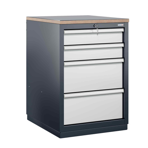 FBK G4.3 Тумба инструментальная с 4-я выдвижными ящиками, накладка на столешницу сталь 3 мм